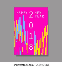 New Year Flyer, Card or Background Vector Design - 2018