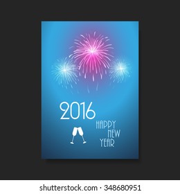 Diseño de portada o portada de Año Nuevo - 2016