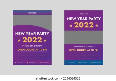 new year flyer design template. new year party celebration poster leaflet design template. flyer in A4, bundle, brochure design, cover modern layout, annual report, poster