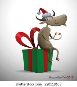 New Year funny goat, vector