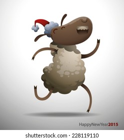 New Year funny Sheep. vector