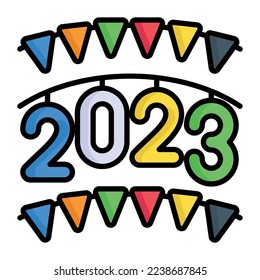 New year garlands, buntings for party decoration