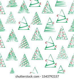 New Year geometric seamless pattern