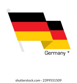 New Year with GERMANY flag vector design. Waving flag banner style. Vector illustration, Eps 10