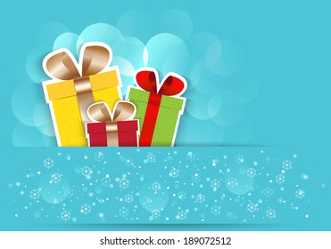 New Year gift box.Vector EPS10.