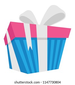 New year gift decorative packaging flat vector icon 