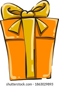 Regalo de año nuevo, ilustración, vector sobre fondo blanco.