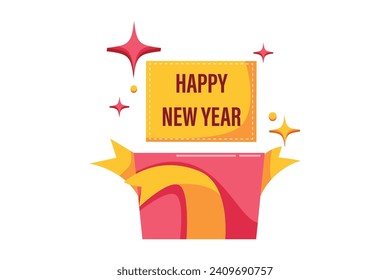 New Year Gift Sticker Design