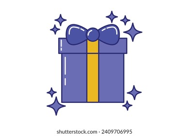 Diseño de sticker de regalo de Año Nuevo