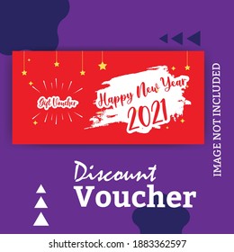 New year gift voucher template design. Clean and Stylish Colorful design. Gift template vector design.