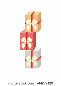 New year gifts on a white background