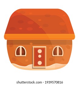 New year gingerbread icon. Cartoon of new year gingerbread vector icon for web design isolated on white background