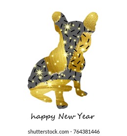 new year, glitter, christmas, year of the dog, golden smears