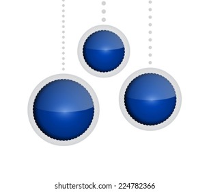 New Year glossy baubles. Vector illustration