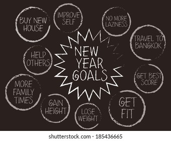 new year goals or resolutions. concept vector illustration