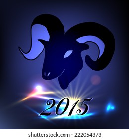 New Year of the Goat 2015 colorful geometric shape. 