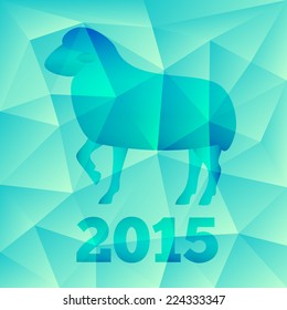 New Year of the Goat (Sheep) 2015, polygonal geometric pattern. Chinese astrological sign. Vector illustration.