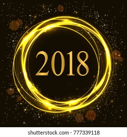 New year in golden circle, vector