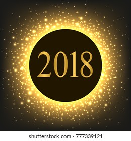 New year in golden circle, vector