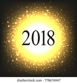 New year in golden circle, vector