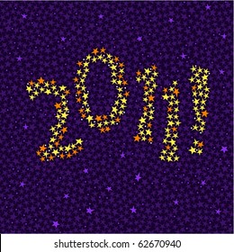 New Year or graduation background with 2001! made of stars