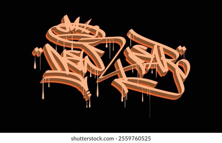 NEW YEAR graffiti custom style design