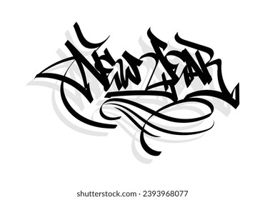 NEW YEAR graffiti tag style