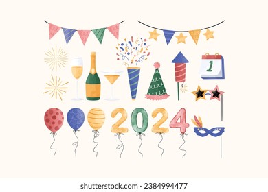 New Year Graphic Element Set