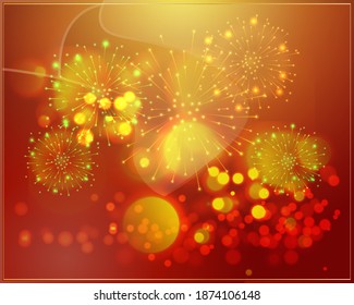 NEW YEAR GREETING BACKGROUND CONCEPT ,VECTOR ILLUSTARTION, BEAUTIFUL COLURFUL LIGHT BOKEH