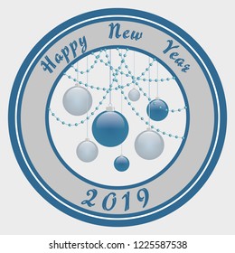 New Year greeting background illustration, round composition