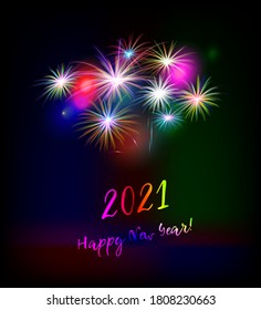 New year greeting card 2021. Vector illustration