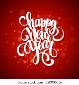 New Year greeting card. Blurred background. Vector illustration EPS 10