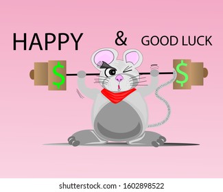 New year greeting card cartoon vector