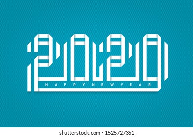 New Year greeting card design. 2020 year of rat, vector illustration 10eps