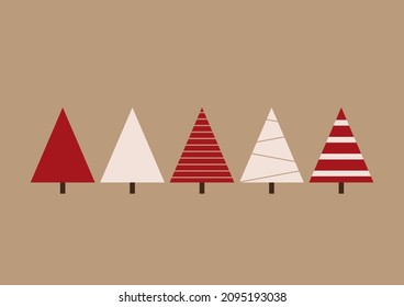 New Year greeting card design with stylized Christmas tree. Vector illustration. Christmas tree logo.