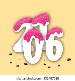 New Year greeting card design or calebration flyer with eps 10.