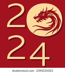 New Year greeting card with dragon