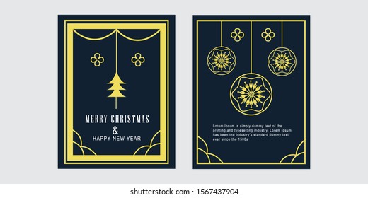 New Year greeting card with flat design