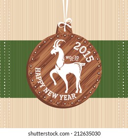 New year greeting card with goat vector illustration