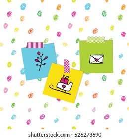 New year greeting card. Hand drawn. Decorative background.
