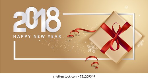New Year greeting card. Luxurious vector illustration concept for greeting cards, web banner, flyer brochure, party invitation card.