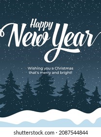 Tarjeta de saludo de Año Nuevo con mensaje