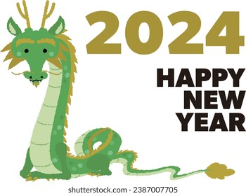 New Year Greeting Card (Nengajo) 2024 Dragon 