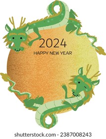 New Year Greeting Card (Nengajo) 2024 Dragon 
