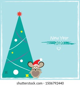new year greeting card vector illustration