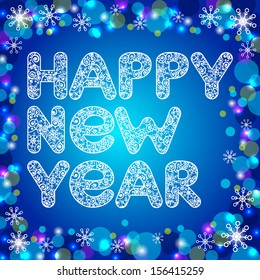 New year greeting card. Vector illustration. 
