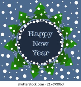 New Year Greeting Card. Vector illustration