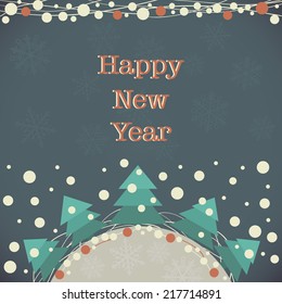 New Year Greeting Card. Vector illustration