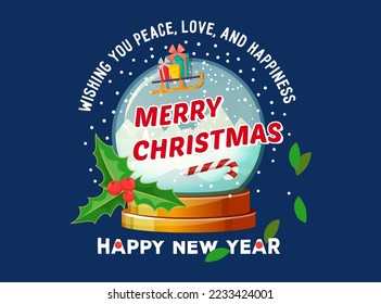 New Year greeting card or vector banner.