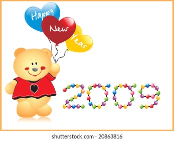 new year greeting pattern, vector illustration
